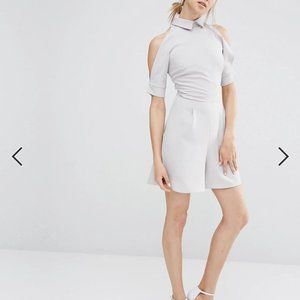 Alter Tall Cold Shoulder Tailored Romper (New w Tag)